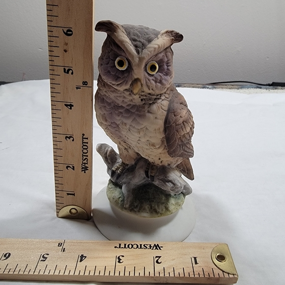 Vintage Lefton Owl Hand Painted Figurine Porcelain Bisque Japan KW866 6" - Picture 4 of 7